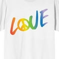 thumbnail image 2 of Pride Love With Peace Sign Men's White T-Shirt - 4XLB, 2 of 4