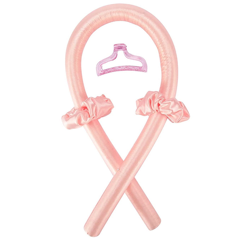 Curling Rod Sleeping Soft Headband Curler Foam Hair Roller Wave Former for Long Medium Hair, Pink
