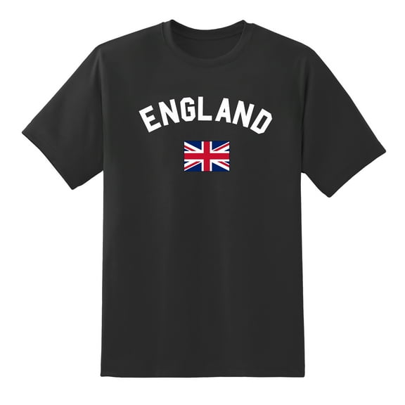 England Country Flag Sports Fan England Pride Fashion T Shirt Men or Women Black