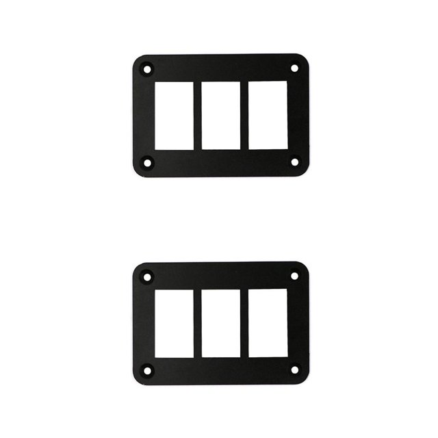 Riwesomey Panel de interruptores, interruptor basculante, carcasa de montaje en Panel, marco de aluminio para coche, motocicleta, barco, 3 agujeros No.03 2piezas Riwesomey CBP096240