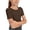 Brown, variant on Tween T Shirts Short Sleeve Crew Neck Girls Ribbed Shirt Basic Plain Tween T Shirts 11-12 Years