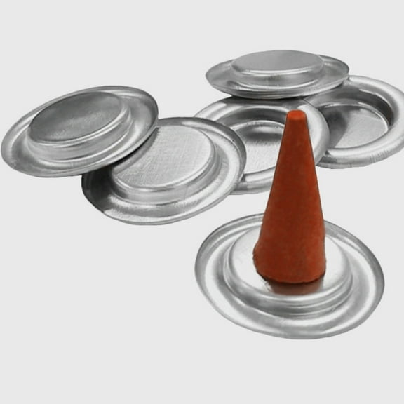 MLINS 20pcs Metal Incense Holder Tray Aluminum Alloy Incense Burner Dish Decorative Cone Holder Mini Plate Candleholder Small Incense Plate for Home Decor