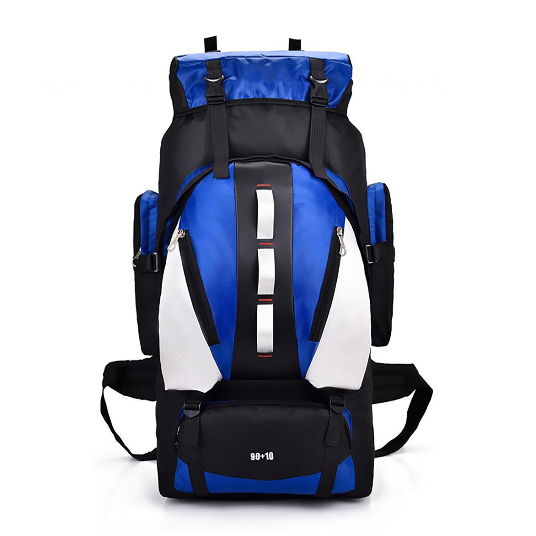 Hiking Backpack - 90L Hiking Backpack Waterproof Internal Frame Backpack Large Hiking Mountaineering Backpack, Free Rain Cover for Men and Women Outdoors.(Blue) - image 1 of 9