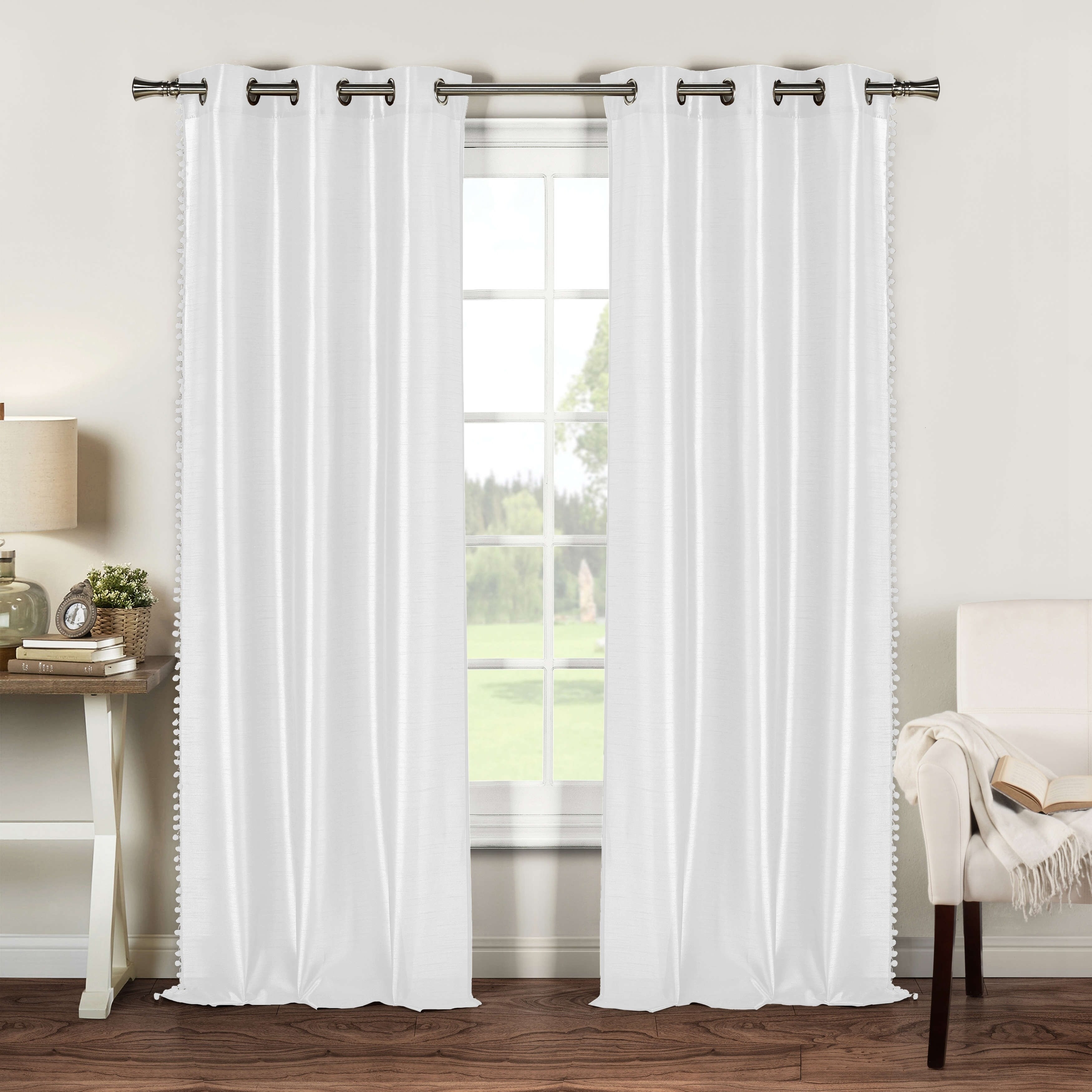 Bali Faux Silk Grommet Window Curtain Set