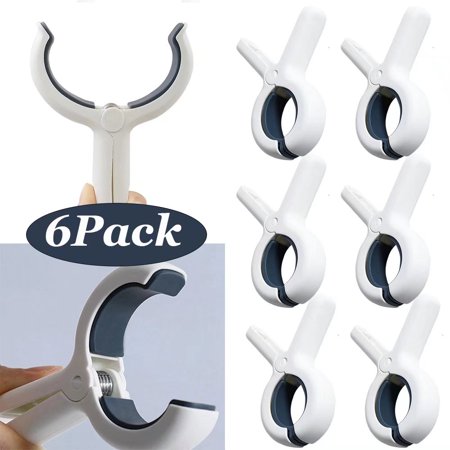 Plastic Clothes Pins Pack of 6 Heavy Duty Indoor Outdoor Laundry Clips for Bedclothes Throw Blankets Quilts Home Office Beach Towel Windproof