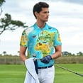 thumbnail image 3 of Balery World Map With Animals Landmarks Camisa Polo de Hombre con Estampado, de Manga Corta y Tejido Medio, Camisa Tipo Golf Polo-XX-Large, 3 of 6