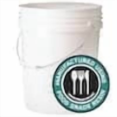 (4 pack) United Solutions 5 Gallon Round Utility Bucket, Comfort Handle, Plastic, White, PN0149, 1 Each