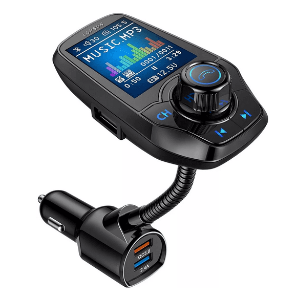 Receptor Transmisor Bluetooth Fm De Música Mp3 Manos Libres Neghro