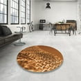 thumbnail image 3 of Ahgly Company Indoor Round Patterned Tomato Sauce Red Area Rugs, 4' Round, 3 of 6