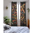 thumbnail image 3 of Boho Black Flowers Sheer Curtains 84 Inch Length 2 Panels Set for Living Room/Bedroom, Spring Abstract Watercolor Floral Leaf Kitchen Curtains Grommet Semi-Sheer Curtains Window Treatments 42"x84"x2, 3 of 7