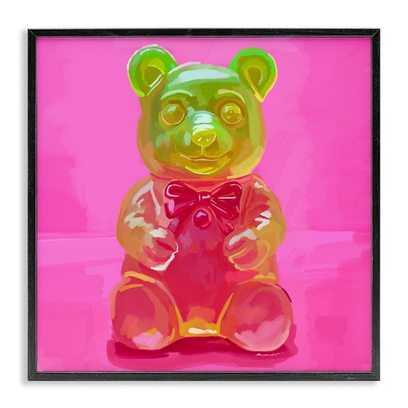 Stupell Industries Contemporary Bold Candy Bear Black Framed Giclee Art, 12 x 12, by Amelia Noyes