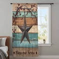 thumbnail image 4 of Texas Star Vintage Sheer Curtains 96 Inches Long, Berry Turquoise Green Brown Wooden Light Filering Curtains, Privacy Drapes Simi Floor to Veiling Curtain for Living Room Bedroom Window Treatment, 4 of 9