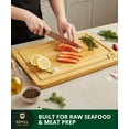 thumbnail image 6 of Royal Craft Wood Extra Large Bamboo Cutting Board – Wooden Butcher Block Chopping Board with Side Handles, Cutting Board for Kitchen Meal Prep (XL, 18" x 12"), 6 of 10