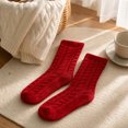 thumbnail image 2 of Women Christmas Crew Socks 6‑Pairs Set, Cable Knit Warm Winter Festive Socks with Storage Bag, Assorted Xmas Patterns, 2 of 5