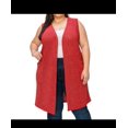 thumbnail image 5 of Plus Size Solid With Sparkles Color Vest With Side Pockets (extended sizes), 5 of 5