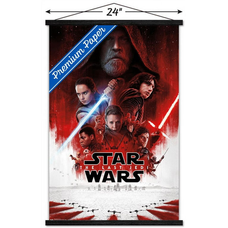 Star Wars: The Last Jedi - One Sheet Wall Poster with Wooden
