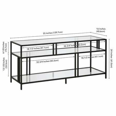 Camden&Wells - Cortland TV Stand for TVs Up to 60" - Blackened Bronze/Glass