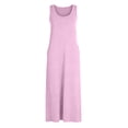 thumbnail image 4 of ClodeEU Women's Summer Round Neck Sleeveless Ankle Length Dress with Pockets,Casual Loose Maxi Dress Pink,Womens Plus S, 4 of 6