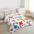 thumbnail image 3 of Feelyou Kids Spring Flower Bedding Comforter Set, Cute Butterfly Animal Twin Comforter Sets, Leaf Botanical Plant Reversible Bedding Set, Lightweight Room Decor, 2pcs, 3 of 8