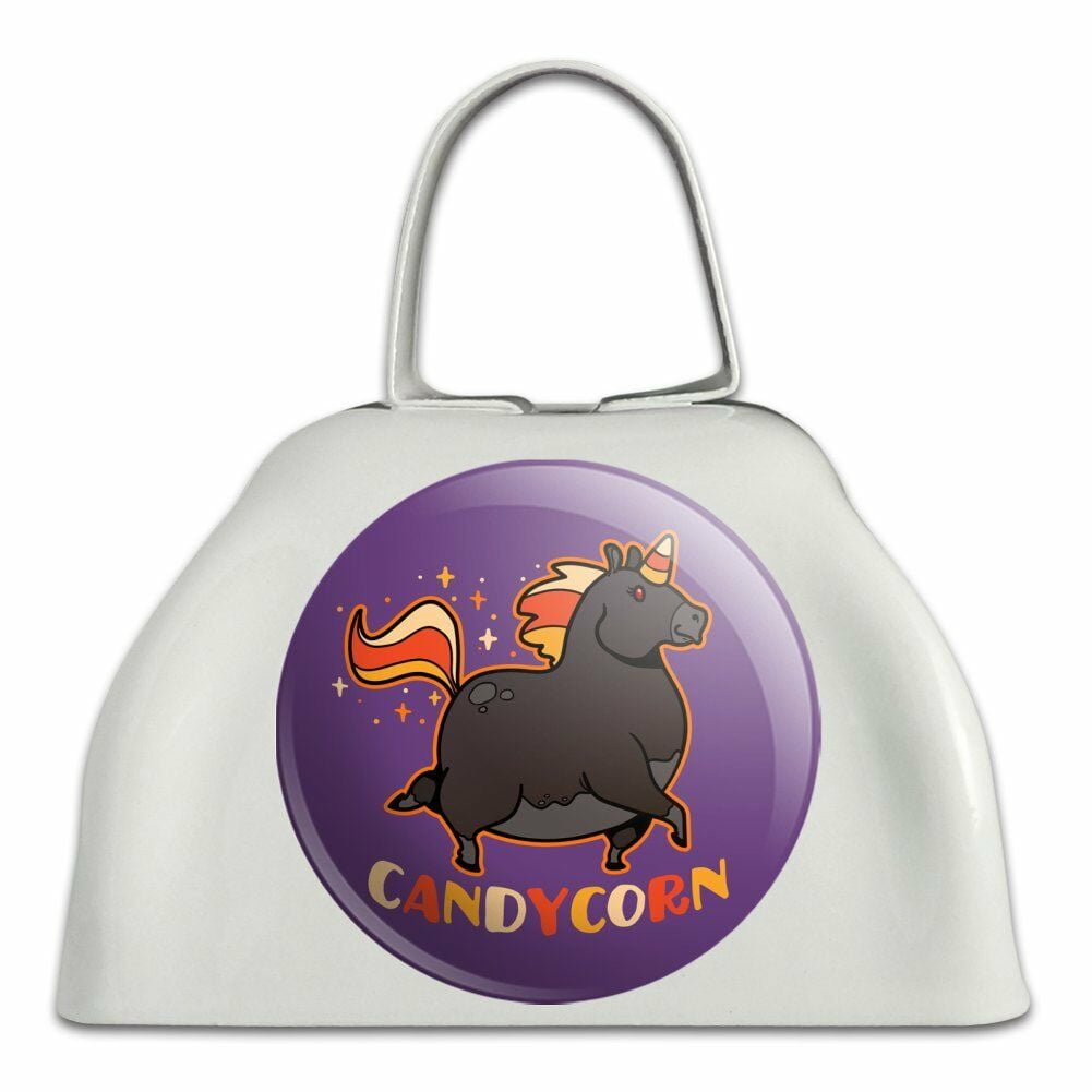 Candycorn Candy Corn Unicorn Halloween White Metal Cowbell Cow Bell