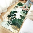 thumbnail image 5 of Green Chic Abstract Bath Mat for Bathroom, Boho Green Gold Leaves Tropical Watercolor Minimalist Modern Floor Rugs Mats Non Slip Bathroom Decor Accessories 16X48 Inches Kitchen Bedroom Indoor, 5 of 7
