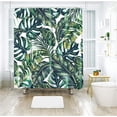 thumbnail image 6 of Green Shower Curtain, Tropical Shower Curtain, Plant Shower Curtains for Bathroom, Leaf Shower Curtain, Botanical Shower Curtain Set with 12 Hooks, Jungle Bathroom Decor, 72X72 inches, 6 of 6