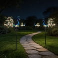 thumbnail image 4 of Solar Peacock Garden Stake Light Metal Peacock Decorative Light With Crackle Glass Body 2 Light Modes Waterproof LED Light For Yard Patio, 4 of 9