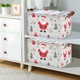 thumbnail image 2 of Yayeee Foldable Storage Basket for Shelves with Handles Waterproof Cloth Bins, Gray Christmas Santa, 2 of 7