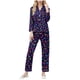 thumbnail image 2 of RKSTN Women's Carnival Pajamas Sets Oversized Lapel Mardi Gras Print Button Long Sleeve Sleepwear T Shirt and Pjs Pant 2 Piece Matching Set Casual Turndown Plus Size Pajama and Pants Loungewear Set, 2 of 9