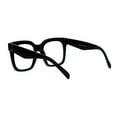 thumbnail image 4 of SA106 Oversize Thick Plastic Nerd Rectangular Horn Rim Horned Clear Lens Glasses Shinny Black, 4 of 4