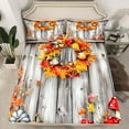 thumbnail image 2 of Castle Fairy Teens Pumpkin Harvest Twin Sheet Sets 3pcs,Autumn Fall Mushroom Twin Fitted Sheet Microfiber,Rustic Cabin Cottage Breathable Flat Sheet,Microfiber Bedroom Decor, 2 of 7
