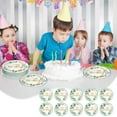 thumbnail image 3 of Hiroekza Happy Birthday Party Tableware Supplies Set 10 - Disposable Tableware for 10 Guests, Includes Plates, Cups, Cutlery & More Green, 3 of 6