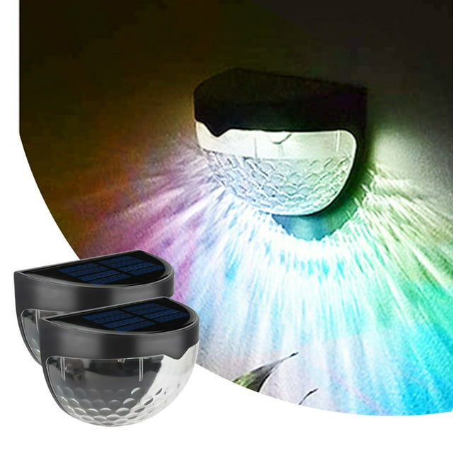 Fiudx Luces Solares para Cercas, Iluminación Led para Exteriores, Resistencia Al Agua Ip65, Energía Solar Desde El Anochecer Hasta El Amanecer, Poste para Cercas de Jardín, Uso En Cualquier Clima, Pa