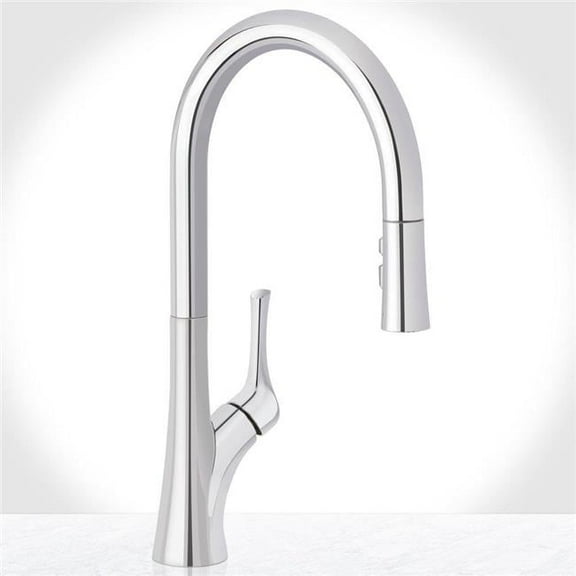 Open Box Miseno MNO171LCP Single Handle Pull Down Kitchen Faucet, Chrome
