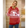 thumbnail image 3 of Suéter navideño informal de jacquard para mujer, estilo holgado, otoño e invierno, suéter de punto europeo y americano para mujer, 3 of 6