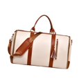 thumbnail image 1 of Bolsa de lona resistente al desgaste, grande, multifuncional y portátil para viajes de una noche. Beige, 1 of 9