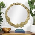 thumbnail image 2 of DecMode 35" x 35" Gold Wall Mirror with Unfinished Texture, 2 of 7