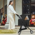 thumbnail image 5 of Dkelincs Pet Stroller, 3 Wheels Folding Dog Stroller for Medium Dogs with Detachable Carrier, Black, 5 of 8