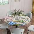 thumbnail image 2 of Spring Daisy Fitted Tablecloth with Elastic Edged, Round Table Cloth for Dining Table, Flowers Farmhouse Leaves Floral Pots Countryside Waterproof Oil Proof Table Cover for Indoor Outdoor 45"-54", 2 of 8