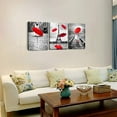 thumbnail image 5 of Black and white landscape Eiffel Tower 3 Piece Wall Art for Living Room Bathroom Decorations Kitchen Wall decor modern red umbrella Poster Canvas Print Office Bedroom Home Decoration wall paintings, 5 of 7