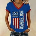 thumbnail image 2 of MEICHEN Women's America 250th Anniversary Short Sleeve V Neck T Shirt Summer 1776-2026 Blouse Top Patriotic Graphic Tee, 2 of 7