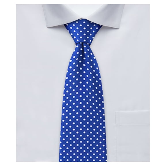 Jacob Alexander Polka Dot Print Extra Long Neck Tie for Big and Tall Men - Royal Blue
