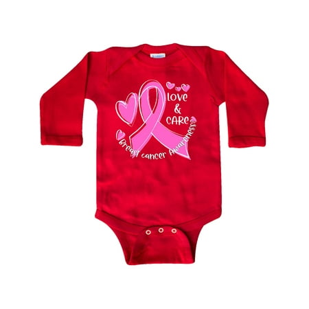 

Inktastic Love Care Cure Breast Cancer Awareness Pink Ribbon Gift Baby Boy or Baby Girl Long Sleeve Bodysuit