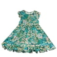 thumbnail image 1 of Robes d'Été pour Petite Fille Manches à Volants Smockées Robes Évasées Mini Décontractées pour Fête 7-8 Ans, 1 of 3