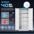 thumbnail image 6 of SOLAURA 72"H Metal Garage Storage Cabinet with Locking Doors and 4 Adjustable Shelves, Lock Storage Cabinet for Home Office, Garage, Shop (White), 6 of 8