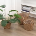 thumbnail image 4 of Dserhfy Wicker Planter Basket with Handles Indoor Outdoor Plants Rattan Woven Planter Pot Home Living Room Balcony Garden Round Decorative Flower Pot, 4 of 8