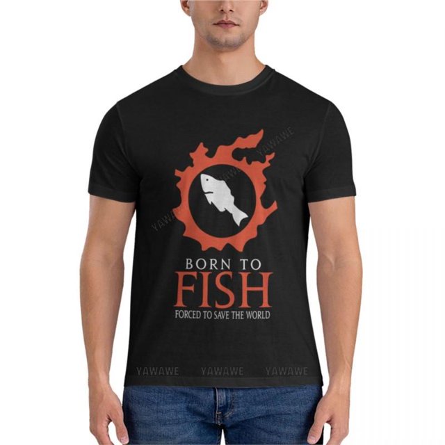 Born to Fish Forced to save the World-divertida camiseta MMORPG meme Essential camisetas gráficas camisetas gráficas