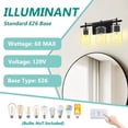 thumbnail image 5 of HKMGT Black Vanity Light, 3-Light Bathroom Wall Sconce with Clear Glass, Farmhouse Industrial Lighting Fixture, 5 of 8