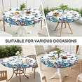 thumbnail image 7 of White Butterfly Colorful Pattern Round Fitted Tablecloth with Elastic Edge,Dining Table Cover Waterproof,Outdoor Round Tablecloth for Camping,Dining,Indoor and Outdoor, 7 of 7