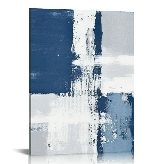 Nawypu Canvas Wall Art Set for Living Room, Blue and Grey Abstract Paint Art Graffiti Picture Wall Decor Canvas Print Painting for Bathroom, Bedroom, Dining Room, Office,